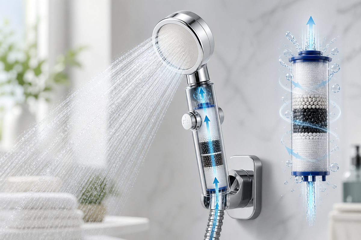 Hand-held filter shower head