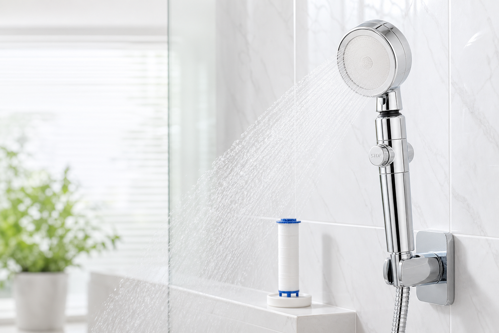 Hand-held filter shower head